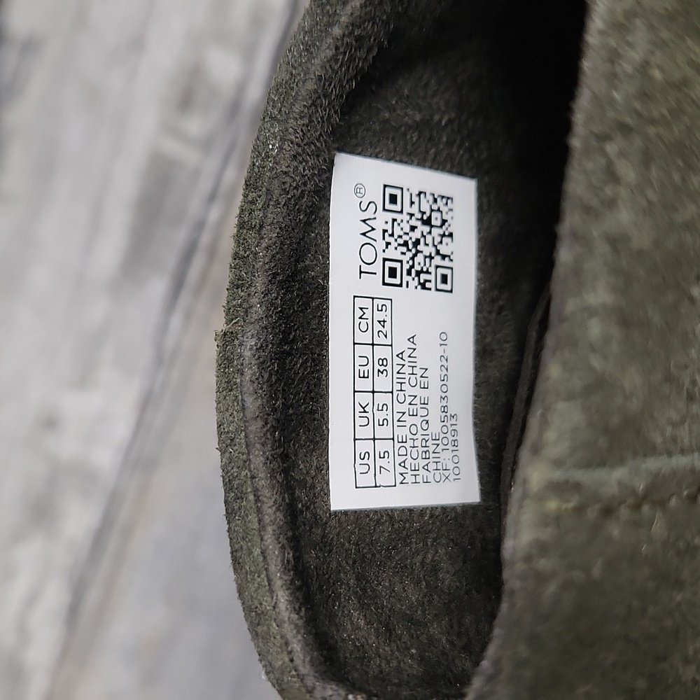 TOMS Bryce Olive Green Suede Slip-On Ankle Boots - Picture 7 of 8